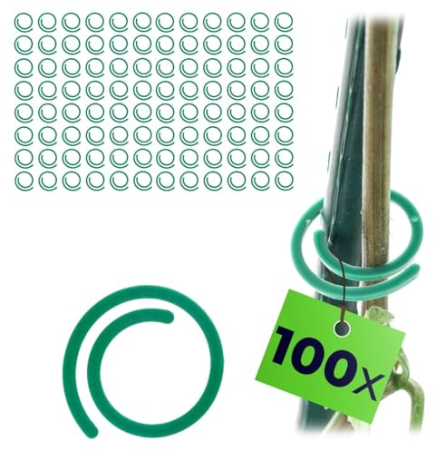 KADAX Pinzas para plantas, diámetro de 3 cm, 100 unidades, abrazaderas para plantas trepadoras y asistentes trepadoras, accesorios para apoyar tomates en el jardín e invernadero (espiral)
