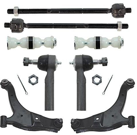 BESTPRICE 2x braccio di controllo asse anteriore inferiore destro e sinistro, 2x tirante di accoppiamento anteriore, 2x tirante con estremità del tirante, compatibile con CHRYSLER PT CRUISER