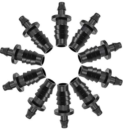 sourcing map Tapa de cierre de tubo de goteo de 4 mm y 8 mm de diámetro interior, conector de enchufe de manguera para sistema de riego agrícola de jardín, plástico, 30 unidades