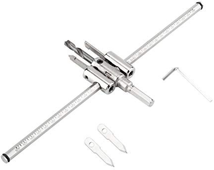 30-300mm Set di punte per trapano per seghe regolabili in argento Set di punte per trapano per fori circolari Set di trapani per fori per legno fai te