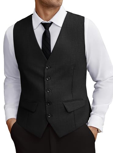 COOFANDY Men's Business Suit Vest Slim Fit Dress Vest Wedding Waistcoat