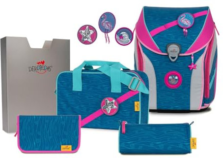 DerDieDas Schulranzen Set 5-TLG. Ergoflex MAX Buttons Karibik