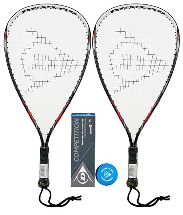 Dunlop Nanomax Pro Racketball Racket Twin Set & 3 Dunlop Balls