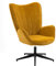 MEUBLE COSY Sessel 360° Drehbar Relaxsessel Clubsessel Ohrensessel Polsterstuhl mit Armlehne Design Drehsessel, Metallbeine, Gelb, 68x87x99 cm, LINDELOF Turmeric
