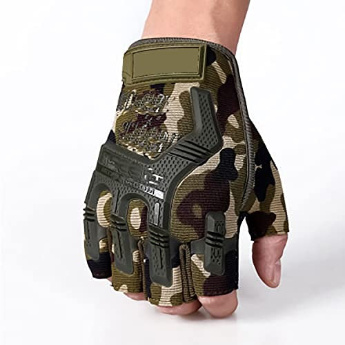 Taeku Fahrradhandschuhe Kinder, Freiluftsport Halbfinger Handschuhe Jungen Kletterhandschuhe Skatehandschuh Radsport Handschuhe (Y-Camo)