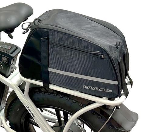 AlveyTech XL Rear Rack Bag for Bicycle and eBike - Water-Resistant 12L Bike Trunk Bag, Bags for Bicycles Rear Rack, Back Seat Rack Bags for Bikes and e-Bikes, Large Cargo Storage Carrier for Cycling