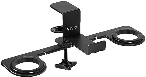 VIVO Premium Clamp-on VR Headset Stand for Desk, Virtual Reality Display Holder, Universal Metal Storage for Reality Headsets and Controllers, Black, MOUNT-VR01