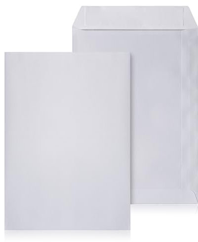 LOGIC PACK 100 Briefumschläge ohne Fenster DIN C5 Umschläge Weiß haftklebend 162 x 229 mm 80g/m² Versandtaschen C5 Große Briefhüllen