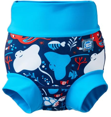 Baby & Toddler Happy Nappy Duo Couche de Bain réutilisable avec Doublure argentée, sous la mer., 0-3 Mois