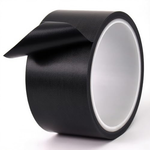 Misuyue Nastro adesivo in teflon, resistente al calore, 0,13 mm di spessore, PTFE, per macchina sottovuoto, colore nero (40 mm)