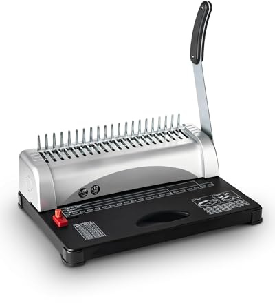 Lumoshine Binding Machine, 21-Hole, 450 Sheets, Comb Binding Machines for Letter, A4, A5 or Smaller Sizes Paper, Perfect for Homeschool Use
