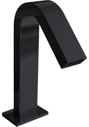 XJTNLB Wasserfall Wasserhahn Badezimmer Infrarot Waschtischarmatur Sensor Schwarz Batterie Waschbecken Armaturen Infrarot Messing,Niedrig