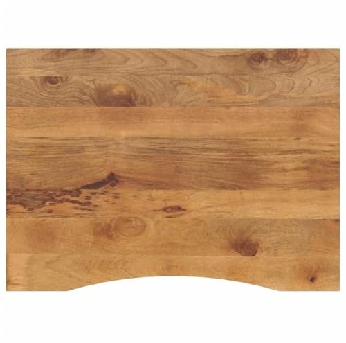 SooIarix Skrivbordsskiva med utskärning 100 x 80 x 2,5 cm, massivt trä, robust bänkskiva för kontorsbord, mångsidig bordsskiva med naturlig träkorn