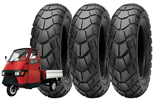 Deestone 3 Neumáticos 100/90-10 X para Piaggio Ape 50 Moto Scooter TASSELLATI 8PR GOMAS EGF10TSD 61L Neumáticos TUBELESS