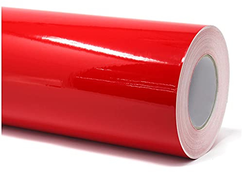 Finest Folia (7€/m²) Film de découpe Film pour meubles brillant Film adhésif Film de cuisine Film PVC autocollant 63cm largeur du média (031 rouge, 5 mètres)