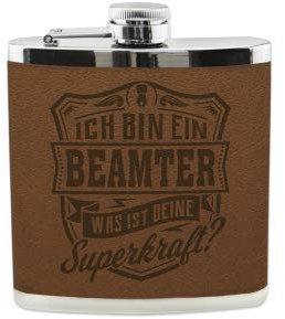 History & Heraldry Echter Kerl Flachmann Beamter - individuell und personalisiert mit Gravur, Name und Spruch