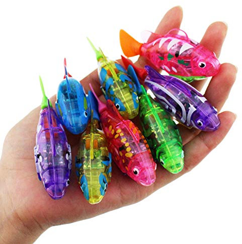 Escomdp Electric Fish Toys Electronic Animal Pets Baby & Toddler Bath Toy Bathtub, Fish Tank Kids Gift (8 Pack)