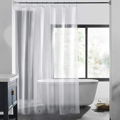 Tenda Doccia Trasparente Impermeabile, 180x200cm Tende Doccia EVA Trasparente, 3D Transparent Shower Curtain Illuminazione Naturale, Tenda da Bagno con 12 Occhielli in Metallo e 3 Magneti Ponderati