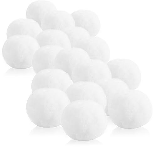 com-four® 18x Schneeball weiß, künstliche Schneebälle für Indoor-Schneeballschlachten, weiche Plüschbälle, Kunstschnee, tolle Weihnachtsdekoration, 8 cm (8cm - 18x Schneeball)