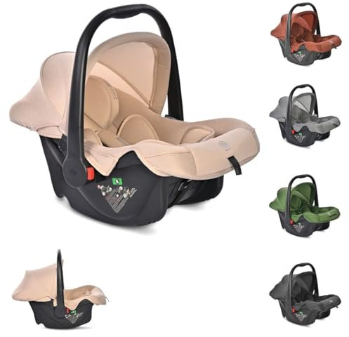 Lorelli Babyschale i-Size Joy (40-87 cm) verstellbar, Faltdach, Memory-Schaum, Farbe:beige