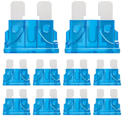 ALLECIN 50 Piezas 15A Estándar Fusibles Coche 15Amp Mediano Fusible para Coche 15Amperio Standard Auto Fuse para Coches Camiones Caravana Camper Moto