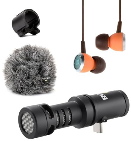 Rode Videomic Me-C+ - Microfono USB-C per smartphone iOS e Android con auricolari Audiofly