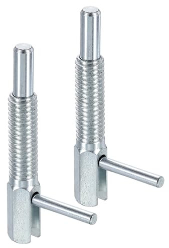 sourcing map 2 pasadores retráctiles de émbolo de indexación, M6 L, émbolo de resorte de acero al carbono, pestillo con resorte, pasador de bloqueo telescópico para maquinaria de construcción naval