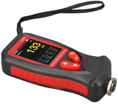 Probador de Espesor de Recubrimiento, Pantalla a Color de Alta Definición Medidor de Espesor de Pintura Apagado Automático Medidor de Recubrimiento Recargable, Métrico e