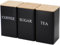 3 Pcs Tea Coffee Sugar Canisters,1000ML Metal Canister Storage Jar,Tea and Coffee Canisters Set With Airtight Bamboo Lid. ﻿