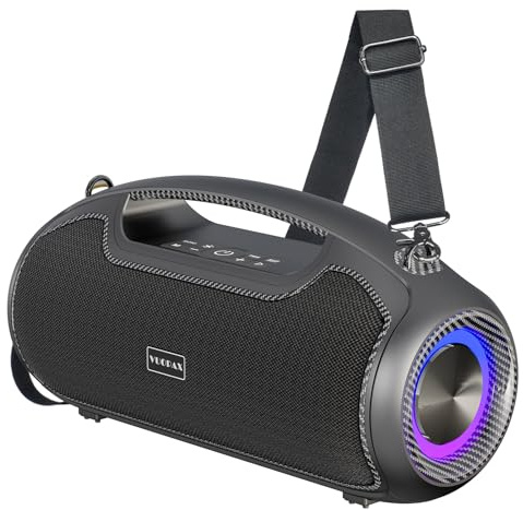 Portable Bluetooth Speakers Wireless, 200W Peak Loud Sound and Deep Bass for Party, IP65 Waterproof Outdoor Speaker w/ 2*Subwoofer/Tweeter/DSP/Bass Boost/Fast Charging/TWS/TF/USB/AUX, 24H Playtime