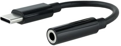 Glowster Cable Adaptador USB-C a Jack 3.5mm, Color Negro, Permite conectar Auriculares y Dispositivos de Audio a Dispositivos USB-C.
