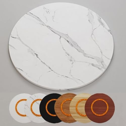 SMELEDFCFK Plato Giratorio De Mesa De Madera 50cm 60cm 70cm 80cm 90cm 100cm, Bandeja De Servicio Lazy Susan De Madera Grande Para Mesa De Comedor, Plato Giratorio Redondo Para Cocina En Casa(White Mar