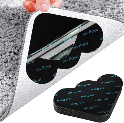 12 Stück Teppich Antirutschunterlage, Doppelseitiges Antirutschmatte für Teppich, Antirutsch Pads Waschbare und Wiederverwendbare, Selbstklebendes Teppichunterlage rutschfest