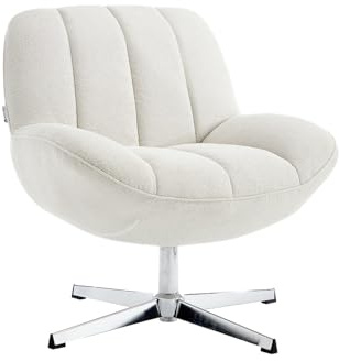 Venta-˙nica - Sillón Giratorio de Tejido Texturizado Beige VOLABO