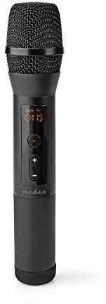 Nedis MPWL200BK trådlöst mikrofonset | 20 kanaler | 1 mikrofon | kardioid | 70 Hz - 13 kHz | 1000 Ohm | -95 dB | volymkontroll | Svart