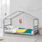 [en.casa] Kinderbett 'Vardø' mit Lattenrost 90 x 200 cm Hausbett Bettenhaus Jugendbett Holz Grau