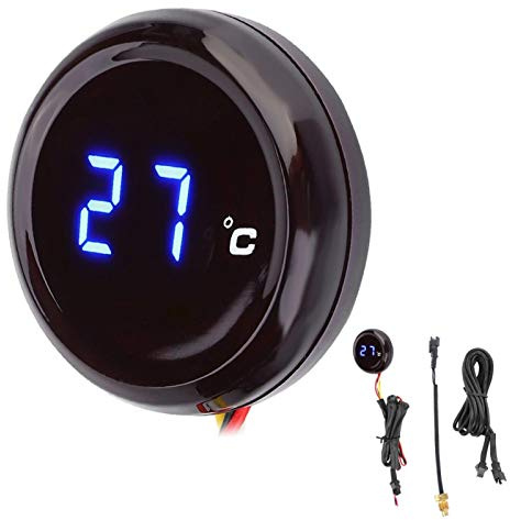 Motorcykel digital temperaturdisplay LED för 12 V, vattentät, mörkerseende, racing, skoter (blå)