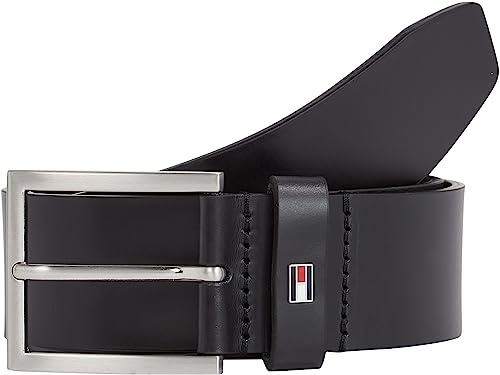 Tommy Hilfiger Uomo Cintura Hampton 4.0 Cintura in Pelle, Nero (Black), 115 cm