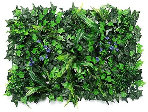 HWGING konstgjorda buxbom-paneler, 2 st konstgjorda häckpaneler 40 x 60 cm buxbom-växtpaneler gröna konstgjorda växter häckstaket, buxbomsgrönska murgröna sekretesstaket screening