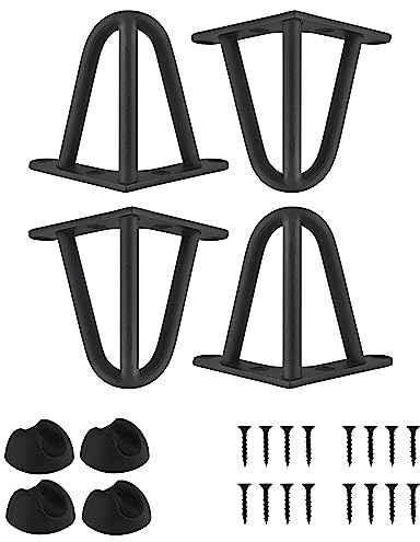 MORIA DESIGN Lot 4 Pieds Hairpin Legs 15 cm - Noir, métal réglable - Table Basse et Meubles