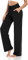 VIGVAN Jogginghose Damen Baumwolle Freizeithose Yogahose Weites Bein Aktive Freizeit Kordelzug Lose Lounge Pants Breites Bein Hausehose Sporthose mit Taschen (Schwarz, XL)
