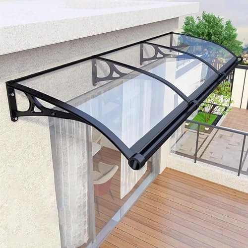 Toldo de aluminio y policarbonato para puerta delantera, protección UV/nieve, impermeable, para porche, patio, techo, ventana