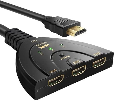 HDMI Switch Sdoppiatore PKOUVOO Switch 4K 3D Sdoppiatore HDMI 3 Ingresso 1 Uscite per TV Fire Stick Roku Laptop Playstation Xb0x DVD