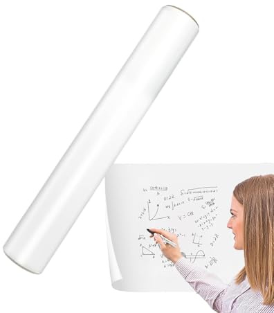 Adhesivo transparente en seco – Película electrostática extraíble | Pizarra blanca adhesiva, pegatinas de pared reutilizables, papel borrable para oficina, hogar, escuela, lisa, fácil de instalar