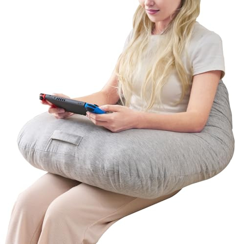 Cuscino da lettura per gaming, supporto ergonomico per le braccia, per giocare, all'uncinetto, cuscino di supporto per computer portatile, per sedersi a letto e divano, cuscino per correggere la