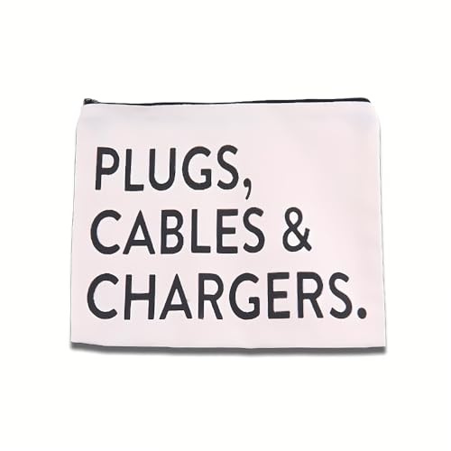 Plugs Cables & Chargers Travel Makeup Bags for Women Charger Plugs Cosmetic Makeup Bags with Zipper Charger Plugs Cosmetic Travel Storage Pouches for Best Friends Toiletry Organizer Pouch for Sister