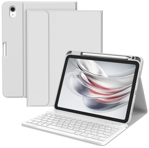 BQSS Coque Clavier pour iPad A16 11 2025/10.9 2022, AZERTY
