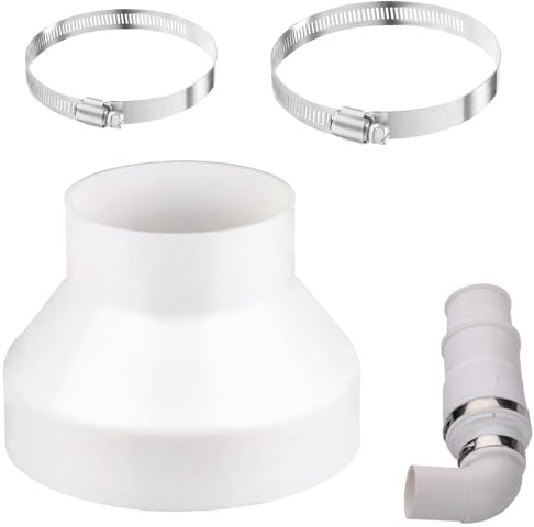 Adaptador De Conducto 150 mm A 100 mm,Reductor Conducto Redondo,Adaptador De Tubo Redondo Con 2 Abrazaderas De Acero Inoxidable,Para Extractor De Aire,Climatización,Secadora Conductos De Ventilación