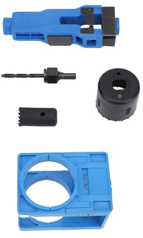 AUNMAS Kit di Installazione Serratura per Porta Utensile per Mortasare con Scalpello per Scalpellatura di Precisione con Corpo in ABS Lame in Acciaio Inossidabile per Porte in Legno da
