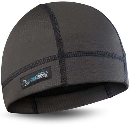 SweatHawg Skull Cap Double Cooling Effect Helmet Liner for Men & Women | 2x Absorbency for Hard Hats, Cycling, Running & Workouts / Ultra-Wicking, Quick Drying and Cooling / Lightweight | Charcoal